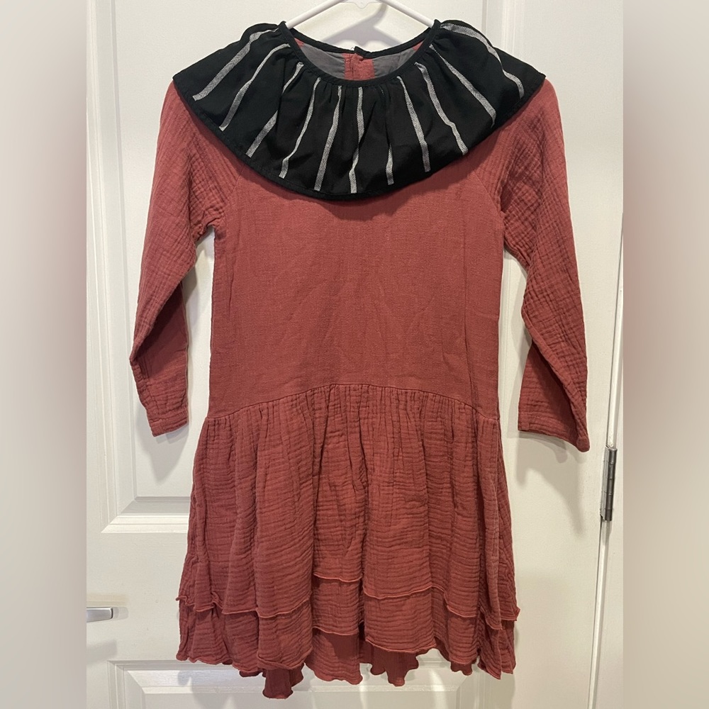 Popelin Cotton Long Sleeve Dress Girl Size 7